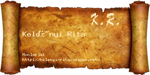Kelényi Rita névjegykártya